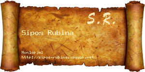 Sipos Rubina névjegykártya